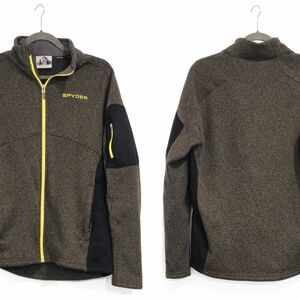 Spyder Jacket in Brown and Black with Yellow Zipper Size M